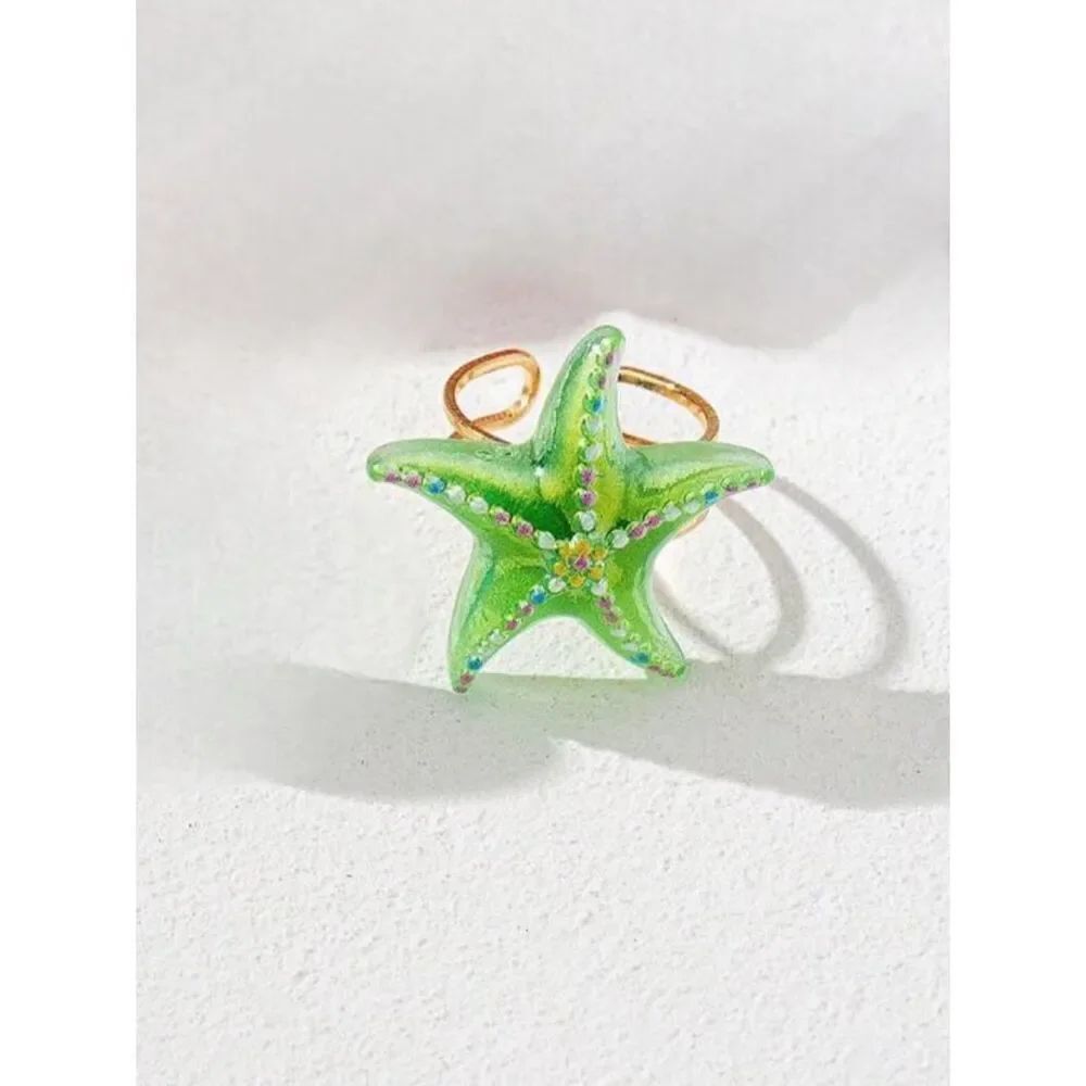 Green Starfish Ring #2610
